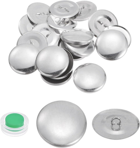 HARFINGTON 10 Sets Self Cover Button Kit 44L 1.1" 28mm with Wire Backs Aluminum Buttons to Cover Fabric Button Maker Covered Buttons Kit with Tool...