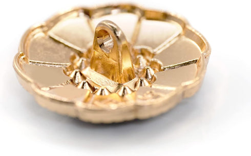 20 pcs Flower Shape Black Enamel Petals with Rhinestones Metal Sewing Coats Shank Buttons -25mm -1"...