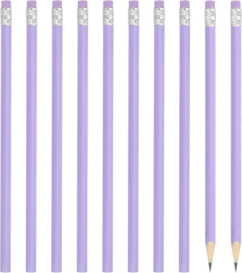 PATIKIL Round Pencils, 48 Pack HB Graphite Pencils with Eraser Wood Pencils Cute Pencil for Classroom Teacher Office Supplies, Purple...