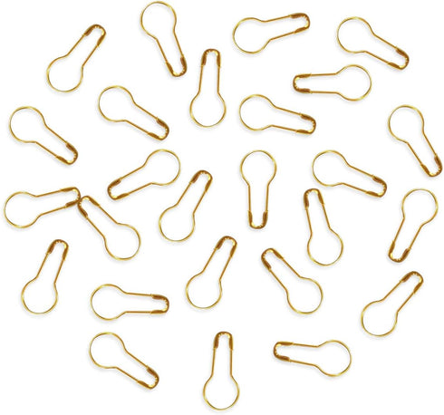 100Pcs 21mm/0.8 Inch Small Metal Gourd Safety Pins Bulb Pin for Knitting Stitch Markers, Sewing Clothing DIY Craft Making (Gold)...
