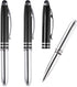 PATIKIL Ballpoint Pen with Stylus Tip and LED Flashlight, 3 Pack 3 in 1 Metal Pen Black Ink 1.0mm Medium Point Stylus Pen for Touch Screens, Black...
