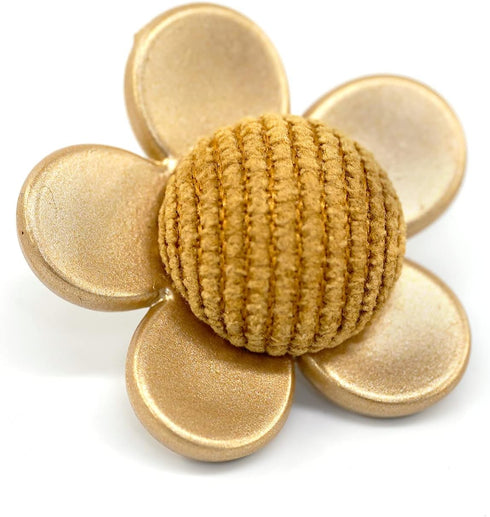 20 pcs Flower Yellow Fabric Core Sewing Shank Coat Buttons -30mm -1 3/16"...