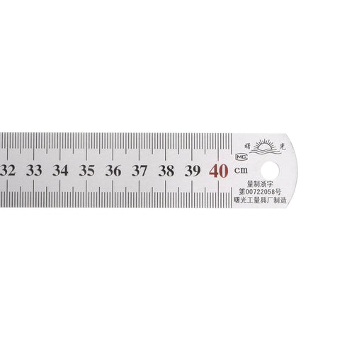3pcs Stainless Steel Ruler 40cm/16" Length x 1/28" Thick x 1-1/7" Wide Inch and Metric Straight Edge Measuring Tools for Woodworking Painting Craf...