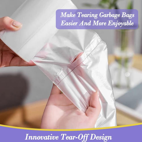 3 Gallon 80pcs+10pcs (Fit 3-3.2 Gal) Small Clear Trash BagsPlastic Strong Clear Garbage Bags,Bathroom Trash Can Bin Liners,Waste Basket Liner,Fit ...