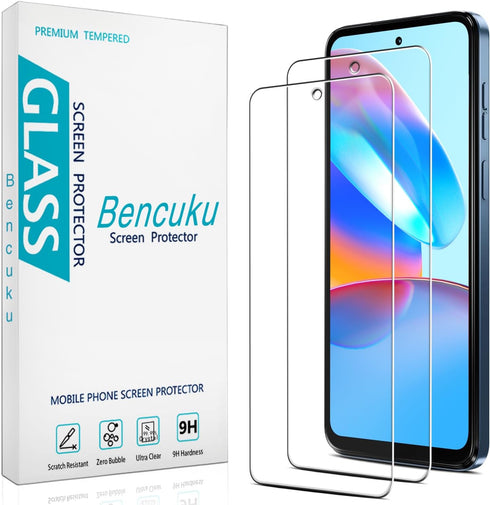 (2 Pack) HPTech Screen Protector Designed for Motorola Moto G Play (2024) Tempered Glass, 9H Hardness, Anti Scratch, Bubble Free, Case Friendly......