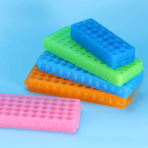 PATIKIL 96 Wells Tube Rack, 2pcs Vial Rack Double Panel Centrifuge Tube Holder for Microcentrifuge Tubes 0.2/0.5/1.5/2ml, Green...