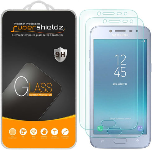 Supershieldz (2 Pack) Designed for Samsung Galaxy J2 Pro (2018) Tempered Glass Screen Protector, Anti Scratch, Bubble Free...