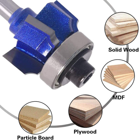 Mesee 4 Teeth R3 Industry Grade Carbide Roundover Router Bit, 1/4 Inch Shank Corner Rounding Curved Edge Forming Trimming Cutter Woodworking Milli...