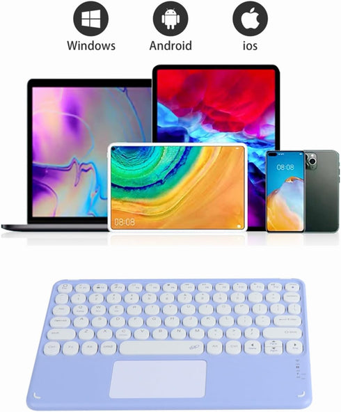 Bluetooth Keyboard, 10-inch Wireless Bluetooth Keyboard with Touchpad for iPad Ultra-Slim Small Portable Rechargeable Keyboard for iPad iPhone Tab...