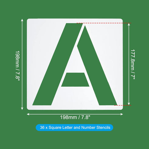 PATIKIL 7 Inch Letter Stencils Number Stencils, 36 Pack Reusable Alphabet Templates Numbers Stencil Set for Painting on Wood Wall, White...