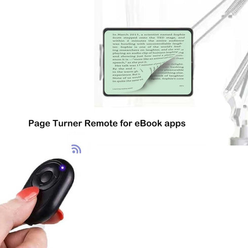 Bluetooth Page Turner Remote for iPhone - Bluetooth Camera Remote,Tiktok Remote and Powerpoint Remote Clicker for iPad (black)...