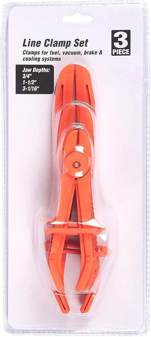 Juvale 3-Pack Hose Pinch Off Pliers - Fuel Line Clamp Tool for Automotive Brake, Radiator and Coolant (Red, 3 Sizes)...