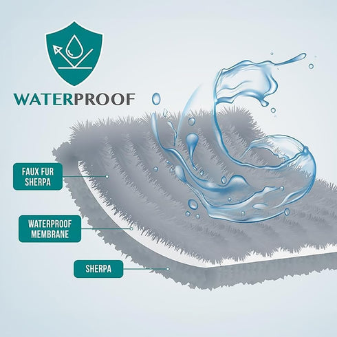 PetAmi Waterproof Dog Blanket for Small Medium Dogs, Calming Fleece Cat Blanket, Couch Protector Washable Sherpa Faux Fur Pet Throw for Puppy, Sof...