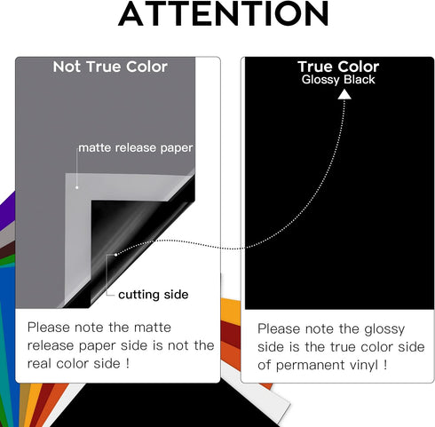 HTVRONT Black Permanent Vinyl, 12 Pack Black Vinyl for Cutting Machine - 10 Permanent Sheets 12" x 12"& 2 Transfer Tape Sheets for Party Decoratio...