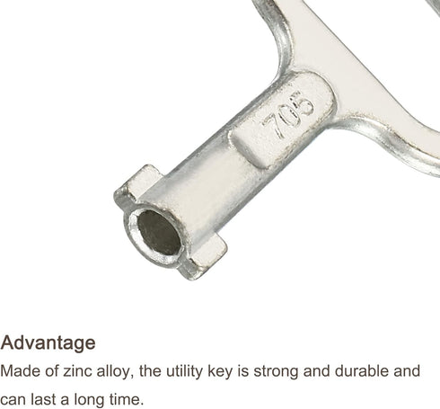 PATIKIL Key Shape Socket Spanner Key, 3 Pack Electrical Cabinet Gas Water Meter Switch Key for 0.45"x0.2" Key Shape Panel Lock, Silver...