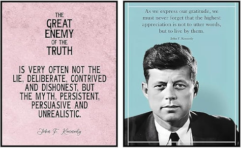 Posterizer 2 pcs-John F. Kennedy Political Quotes-Quotes-Patriotic & Military Art-Gift for Policemen, Law Enforcement Officer- unframed wall art...