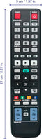 AK59-00104R Replaced Remote fit for Samsung Blu-ray DVD Player BD-C6500 BD-C5500 BD-D6500/ZA BD-D6100C/ZA BD-P1580 BD-P1590M BD-P1595 BD-P1600 BD-...