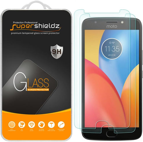 Supershieldz (2 Pack) Designed for Motorola (Moto E4 Plus) Tempered Glass Screen Protector, 0.33mm, Anti Scratch, Bubble Free...