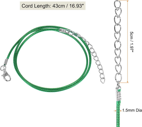 10pcs Waxed Necklace Cord Bulk, 16 Inches and 1.5mm Dia Necklace String Rope with Clasp for Pendants, Bracelets, Necklaces, Jewelry Making Beading...