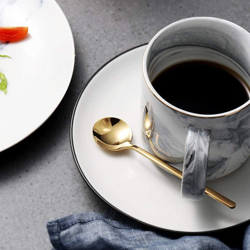 Pack of 8, Gold & Silver Plated Stainless Steel Espresso Spoons, findTop Mini Teaspoons Set for Coffee Sugar Dessert Cake Ice Cream Soup Antipasto...