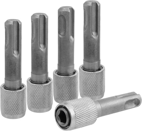 Mesee 5 Pieces SDS-Plus Shank Drill Chuck Adapters SDS PLUS to 1/4" Hex Socket Adapter Converter 1/4 Inch Hex Shank Screwdriver Drill Bit Holder f...