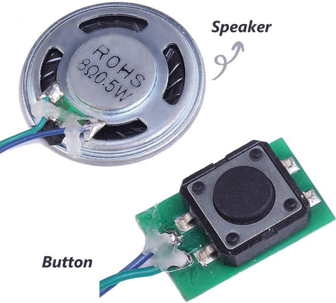 Icstation Recordable Sound Module, Button Control Sound Chip 8M MP3 WAV Music Voice Player Programmable Board with Speaker for DIY Birthday Music ...