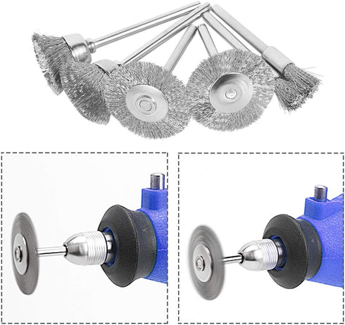 Mesee 45Pcs Steel Wire Brushes Wheels Set with 1/8" Shank Polishing Wire Wheel Cup Pen Brush Accessories Kit Fit Rotary Tool for Buffing Cleaning ...