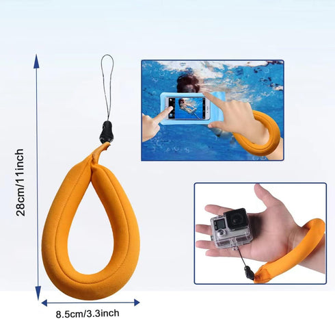 WLPREOE?5PCs Waterproof Floating Handle Hand Grip for GoPro + Camera Float Strap for iPhone, Underwater Camera, for GoPro Hero 11 10 9 8 7 6(Orang...