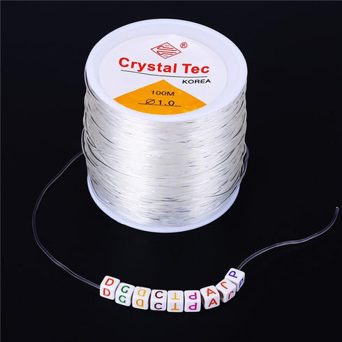 CCINEE 1mm Elastic Stretch Transparent String Cord for Jewelry Making Bracelet Beading Thread 100m/Roll...