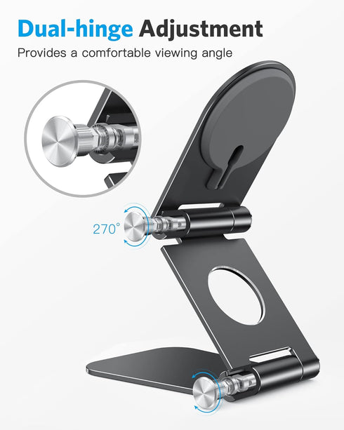 OMOTON Stand for MagSafe Charger, Foldable Phone Stand Holder for MagSafe Accessories? Compatible with iPhone 16/15/14/13/12 Pro Max/Pro, [Charger...