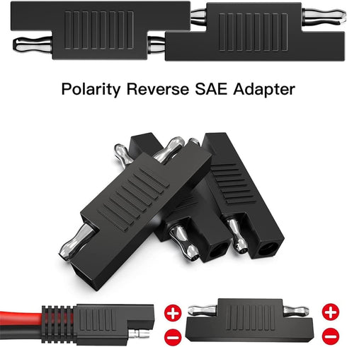 SAE Connector SAE to SAE Polarity Reverse Quick Disconnect Cable Plug Adapter for Solar Panel Battery Power Charger-3pcs...
