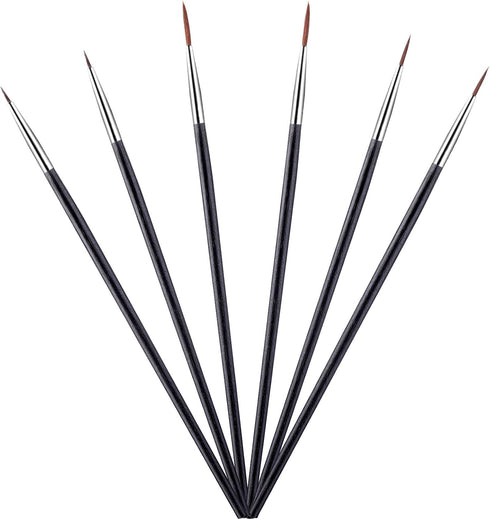 6 Pieces Detail Paint Brush Set, Fine Paint Brush Thin Detail Paint Brush Miniature Paint Brushes Small Fine Tip Paint Brush for Miniature Detail ...