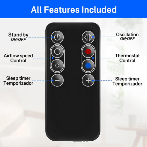 notiela Remote Control Compatible with Dyson AM04 AM05 Fan Remote with Battery for Dyson Remote Control Replacement Compatible with 922662-06, 922...