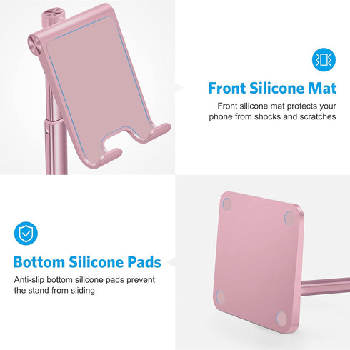 OMOTON Cell Phone Stand, Adjustable Angle Height Desk Phone Dock Holder for iPhone SE 2/11 / 11 Pro/XS Max/XR, Samsung Galaxy S20 / S10 / S9 / S8 ...