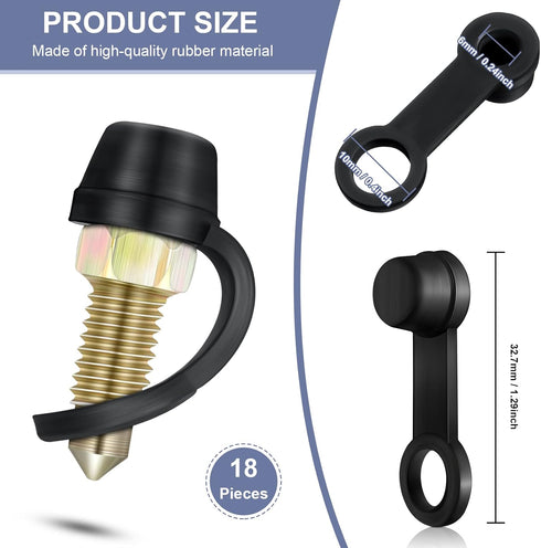 24 Pack Brake Bleeder Cap Rubber Grease Fitting Caps Black Brake Dust Cover Car Zerk Covers Small Automotive Brake Bleeder Screw Caps for Cars Bic...