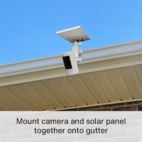 Holicfun 2-in-1 Security Camera and Solar Panel Gutter Mount for Ring, Eufy, Arlo, Wyze Solar Panels and Cams - Black...
