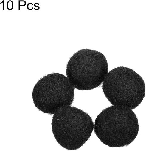 PATIKIL Wool Felt Balls Beads Wool Felting Pom 2cm 20mm Black for Home Crafts Handcrafts Project DIY Pack of 10...