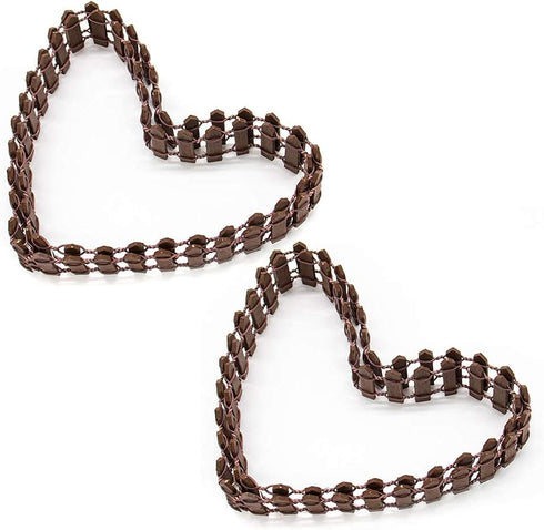 AUEAR, 2 Pack 35 Inch Long Mini Fairy Garden Fence Wood Ornament Wooden Decorative Picket Fence for DIY Crafts Project (Brown, 2-Pack)...