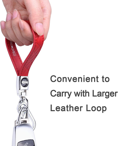 Wisdompro Microfiber Leather Car Keychain, Universal Key Fob Keychain Leather Key Chain Holder with 3 Keyrings and 1 Screwdriver for Men and Women...