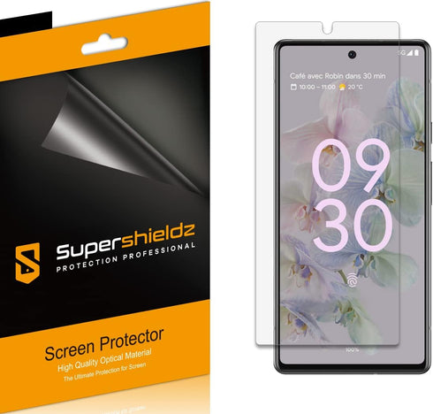 Supershieldz (6 Pack) Designed for Google Pixel 6a Screen Protector, 0.12mm, High Definition Clear Shield (PET)...