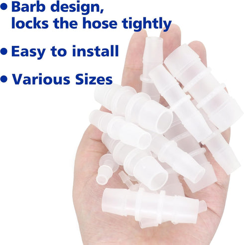 55Pcs 13 Sizes Hose Barb Fittings Kit, Pipe Connector Joint Splicer Mender Adapter Union for Aquarium Adapter Gas Liquid Air...