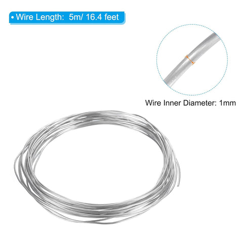 PATIKIL 1mm Bonsai Training Wire, 1 Roll Floral Wire Stems Anodized Aluminum Tree Wire 16.4 Feet Total for Gardening Branch Fixing, White...