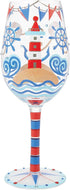 Enesco Lolita Designs Nautical Light House Hand-Painted Artisan Wine Glass, 15 Ounce, Multicolor...