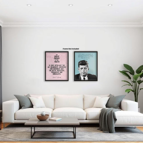 Posterizer 2 pcs-John F. Kennedy Political Quotes-Quotes-Patriotic & Military Art-Gift for Policemen, Law Enforcement Officer- unframed wall art...