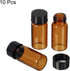 PATIKIL 5mL Reagent Media Bottle, 10 Pack Round Glass Storage Bottles Plastic Screw Cap for Lab Home, Brown...