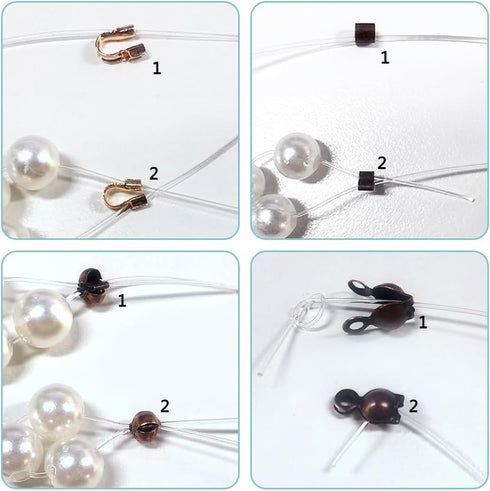 2100 Pieces Brass Tube Crimp Beads and Bead Crimping Pliers findTop Knot Covers, Crimp Bead Covers, Crimp Tubes and Wire Guardians with Crimping P...