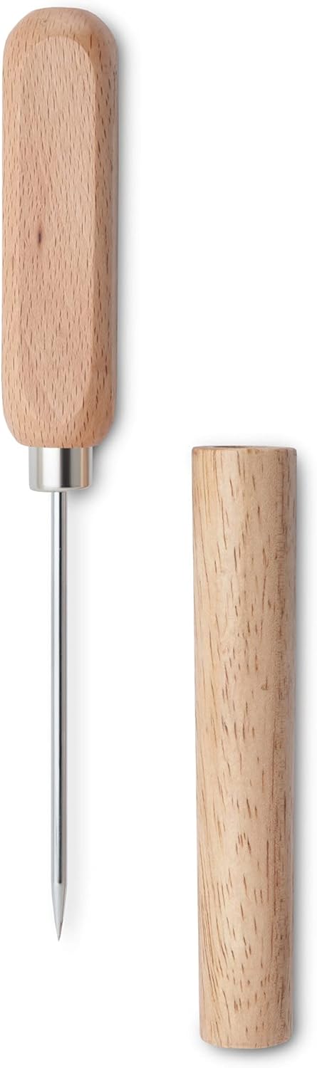 True Spike Stainless Steel Ice Pick Tool with Cover and Wood Handle for Cocktails, Restaurant, Bars, Camping, Bartender Home Bar Accessories, 8.5"...