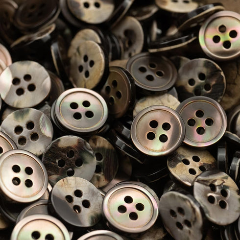 20 Pieces Genuine Black Mother of Pearl Buttons for Shirts Dresses Polo DIY Craft (Diameter 10MM)...