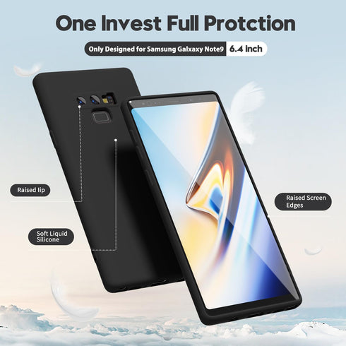 oakxco for Samsung Galaxy Note 9 Phone Case Liquid Silicone, Cute Thin Slim Soft Rubber TPU Plain Smooth Gel Cover for Women Girl, Matte Solid Pro...