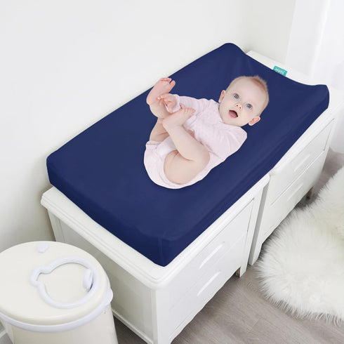 Changing Pad Cover Waterproof, 2 Pack Diaper Change Table Sheets for Baby Boys Girls, Fitted Cradle Sheets for 32"x16" Contoured Pad, Breathable &...